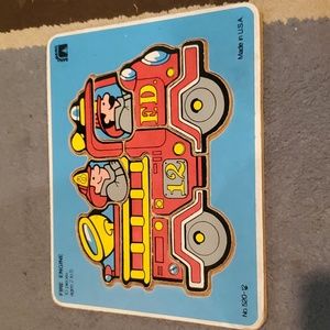 Vintage Sandberg firetruck made in the u.s.a. puzzle